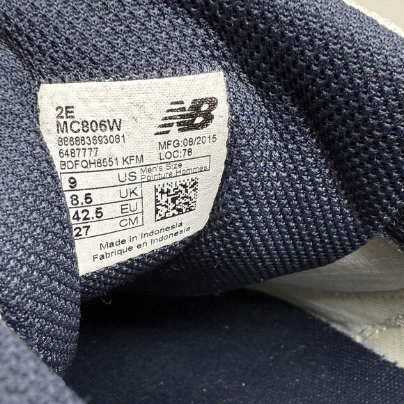 New Balance 806 Tennis Shoes Mens 9 2E Wide White Blue Leather Walking Sneakers - Picture 14 of 16